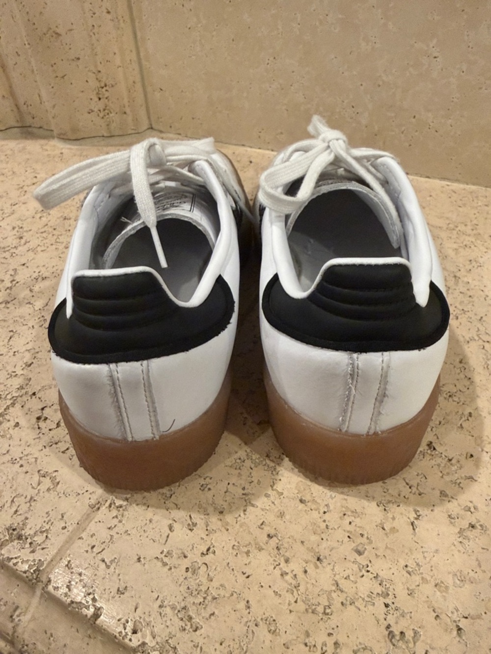 adidas Sambae Leather Sneakers - White/Black/Gum - Picture 4 of 6